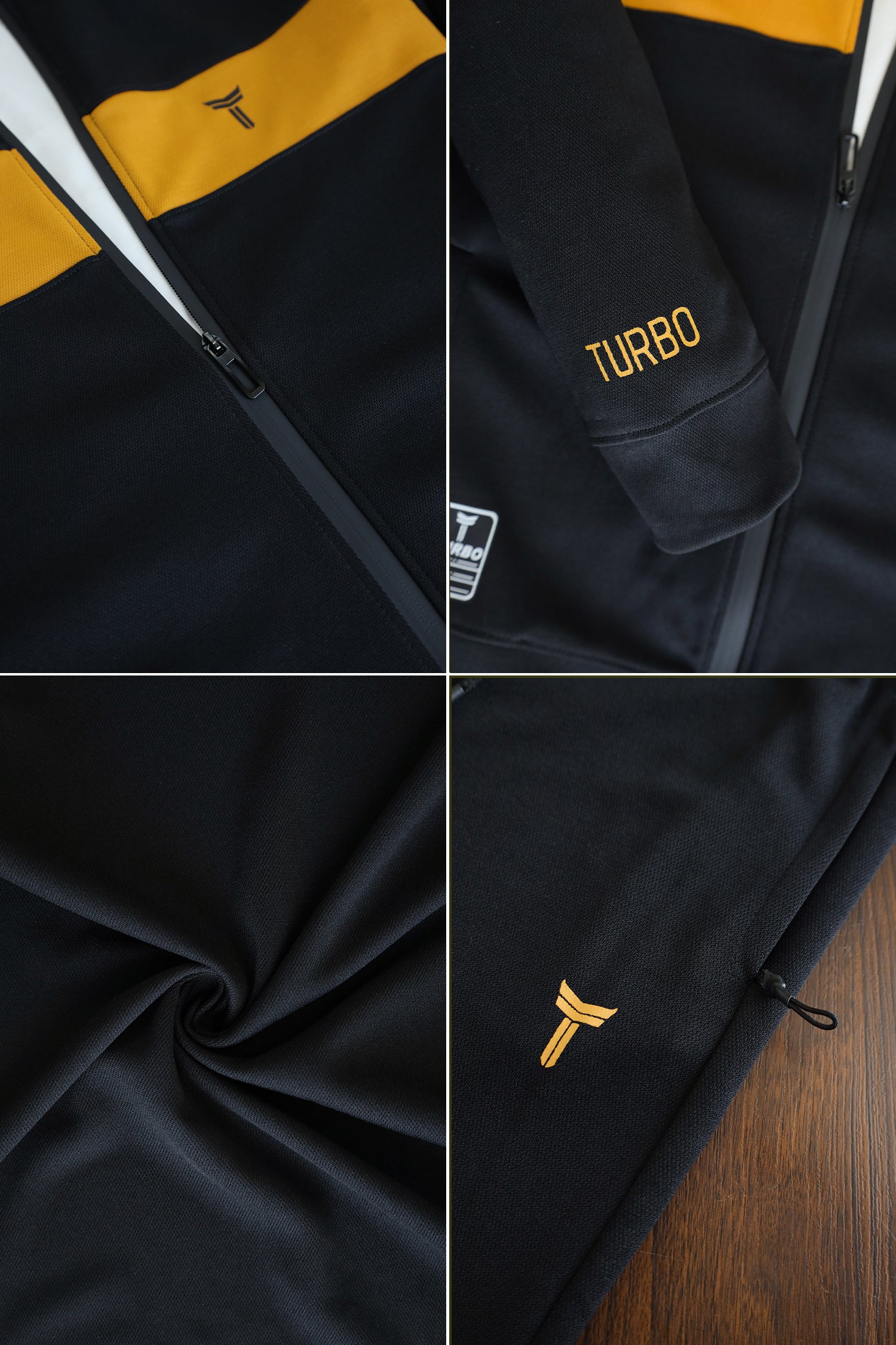 Turbo TrainFit Panel Mock Neck Zipper Tracksuit