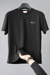 Cool Comfort Imported Round Neck T-Shirt In Black