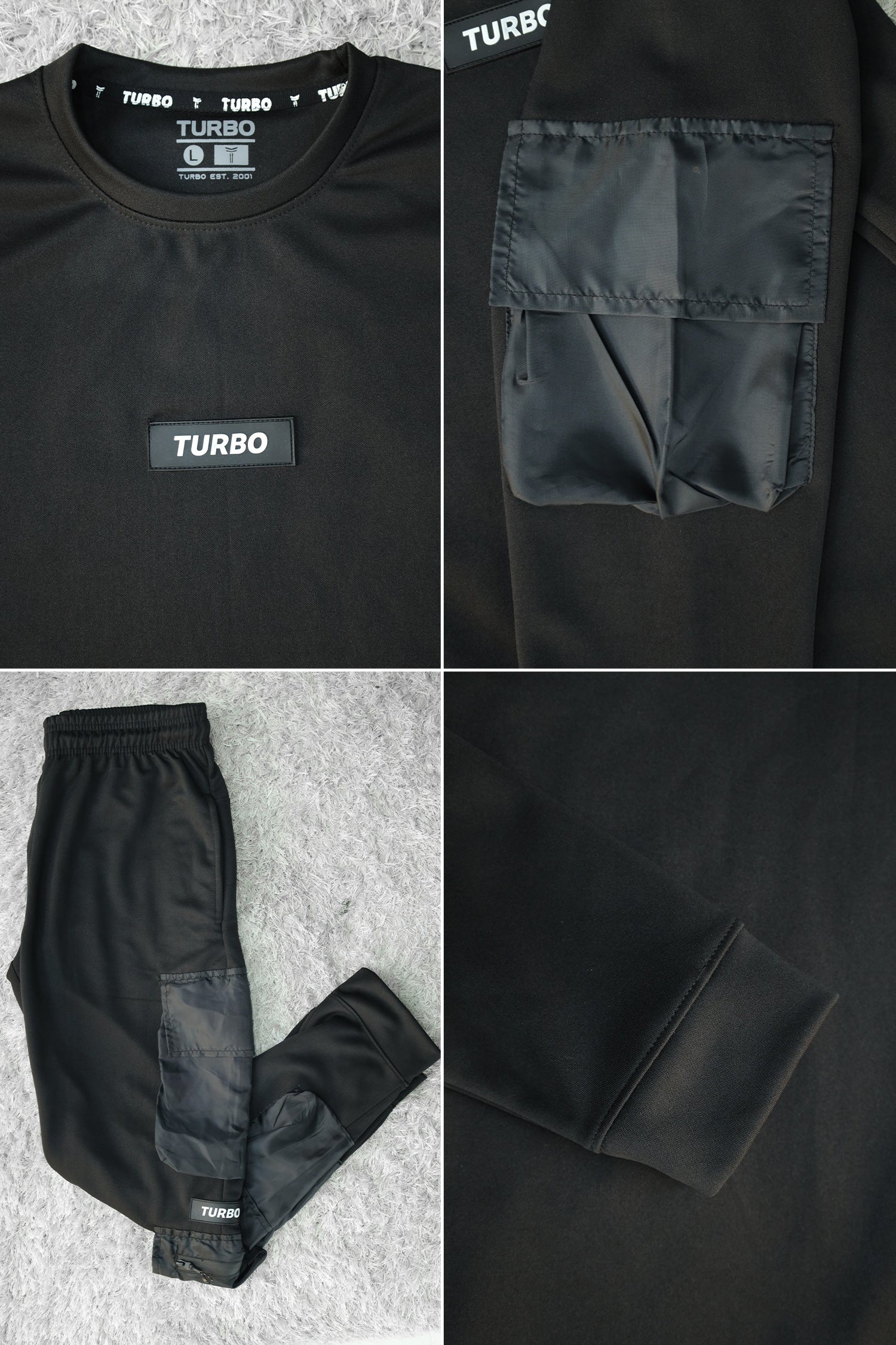 Turbo 6 Pocket Style Men Round Neck Tracksuit