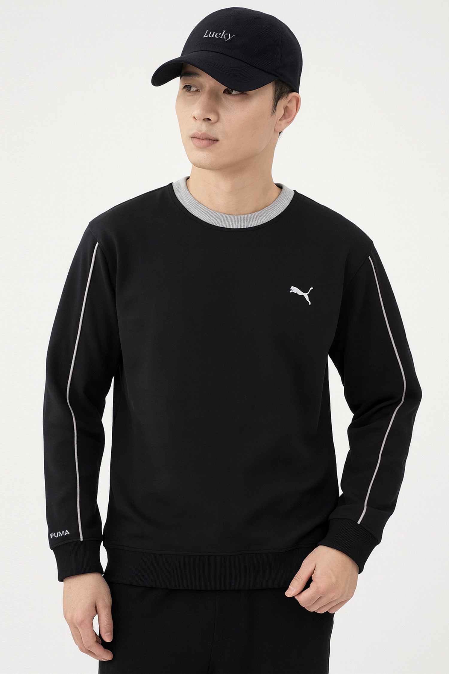 Pma Nocturne Stripe Round Neck Imported Men's Sweatshirt