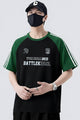 Mens Raglan Round Neck T-shirt In Black