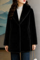 Women's Wool Blended Imp Wool Long Coat In Black