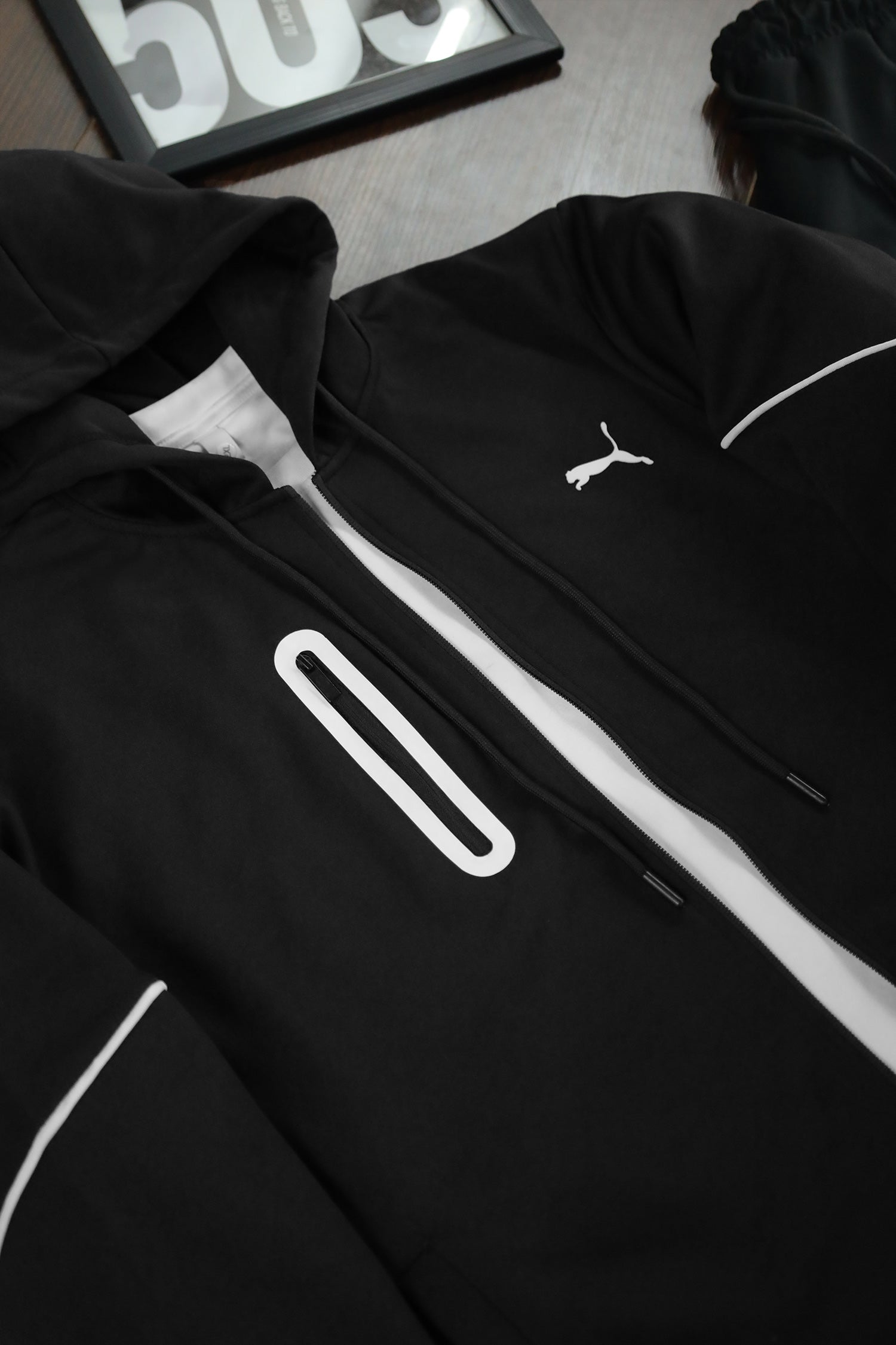 Pma Mens Vent Hooded Woven Zipper Tracksuit