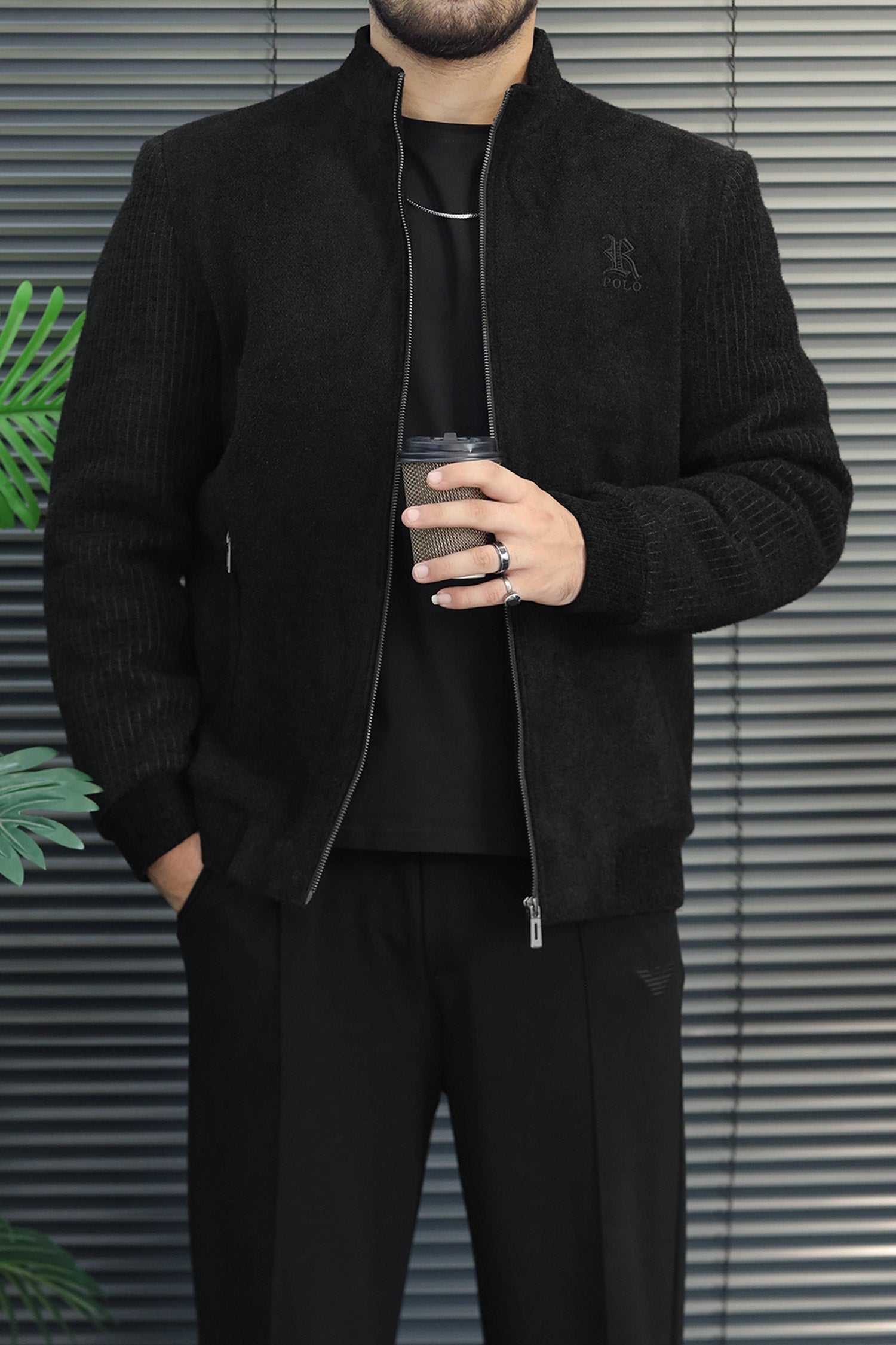 Warm Blend Bomber Imported Men's Wool Jacket