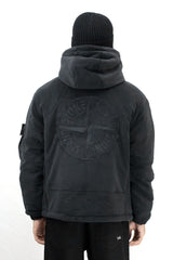 Stone Island Hooded Double Side Imported Puffer Jacket In Black