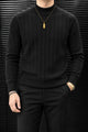 Turbo Minimalist Mock-Neck Lining Imported Men's Sweater