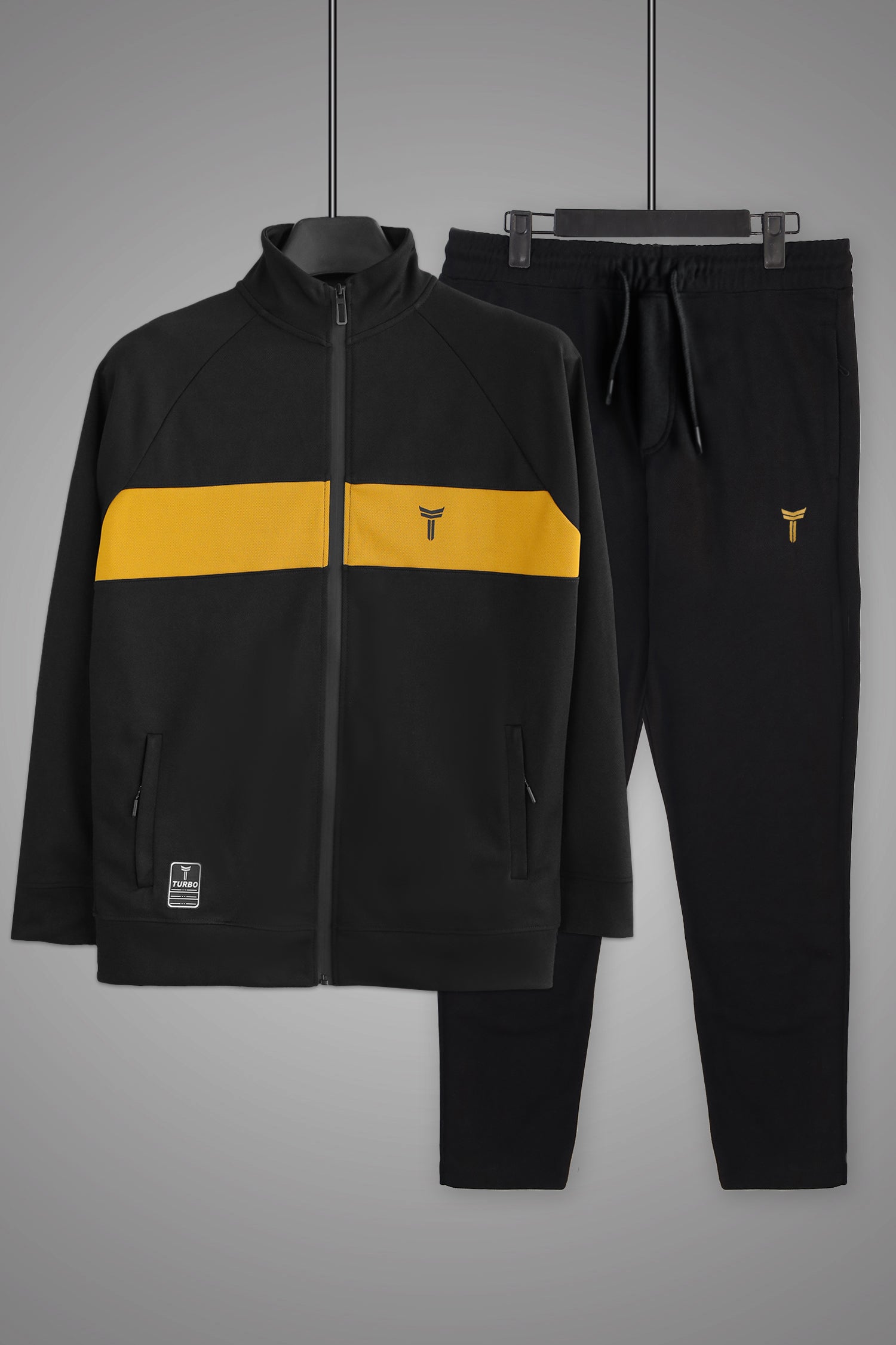 Turbo TrainFit Panel Mock Neck Zipper Tracksuit