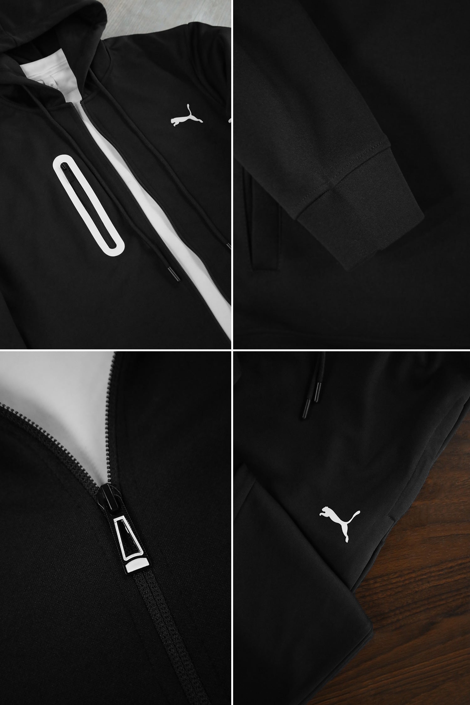 Pma Mens Vent Hooded Woven Zipper Tracksuit
