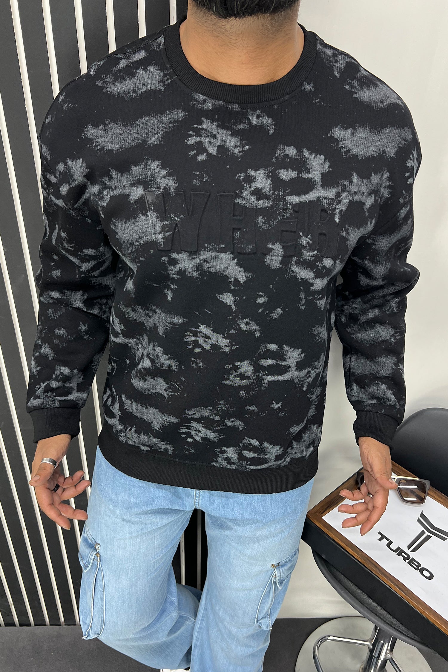 Wher Dye&Dye Style Full Sleeves Men's Sweatshirt