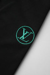 LV Apex Cross Panel Men's Polo Shirt In Black