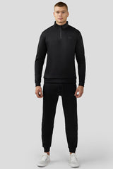 Turbo Half Zip Style Men Zipper Tracksuit In BlacK