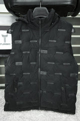 Winter Perfect Quilted Detachable Hood Imported Men's Gilet In Black