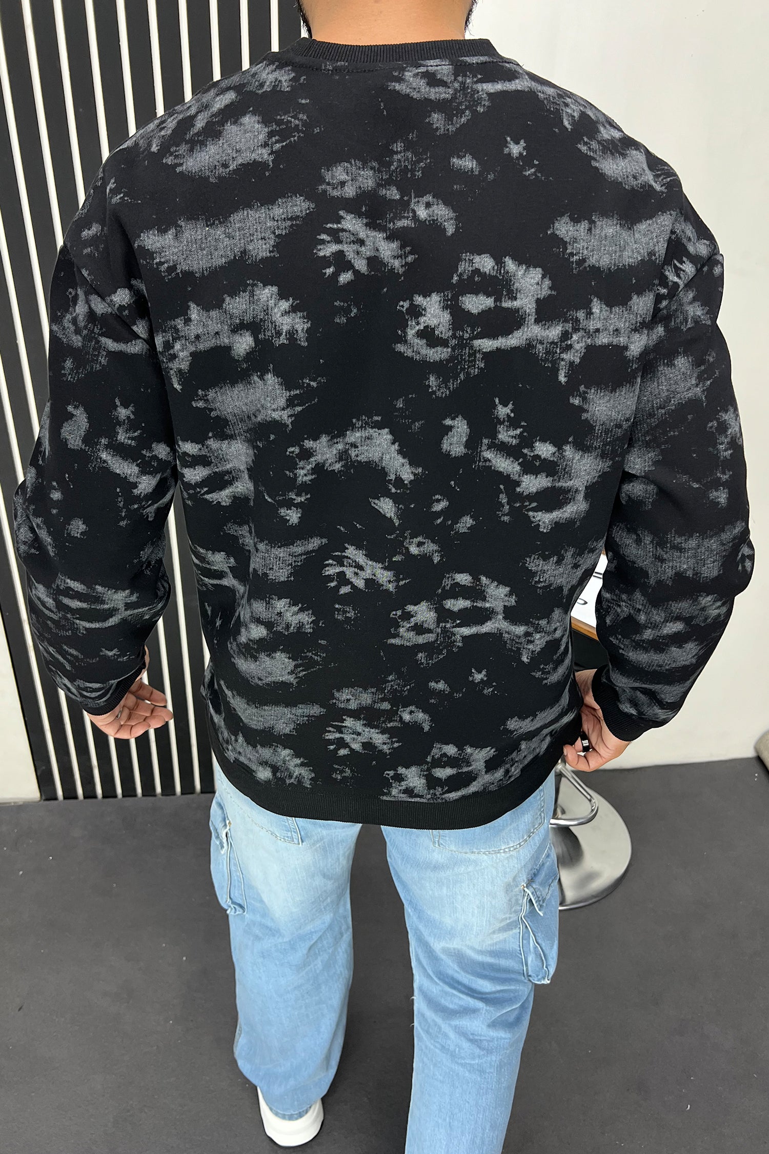 Wher Dye&Dye Style Full Sleeves Men's Sweatshirt