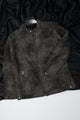 Men's Distressed Suede Leather Jacket In Black