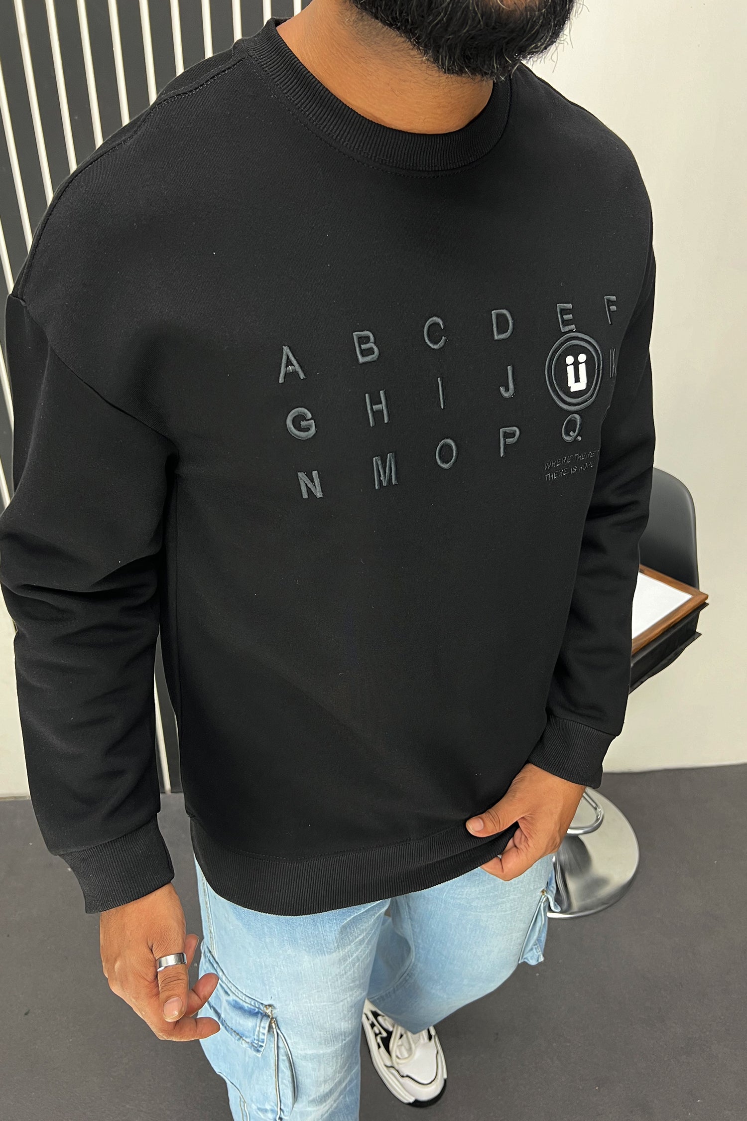 Alphabet Writing Full Sleeves Men's Sweatshirt