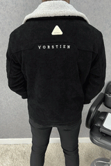 Yorstien 1977 Vintage Fur Collar Imported Men's Woolen Jacket In Black