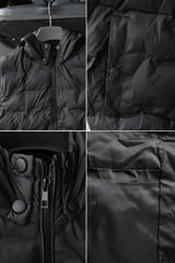 Plain Padded Hood Quilted Imported Men's Gilet In Black