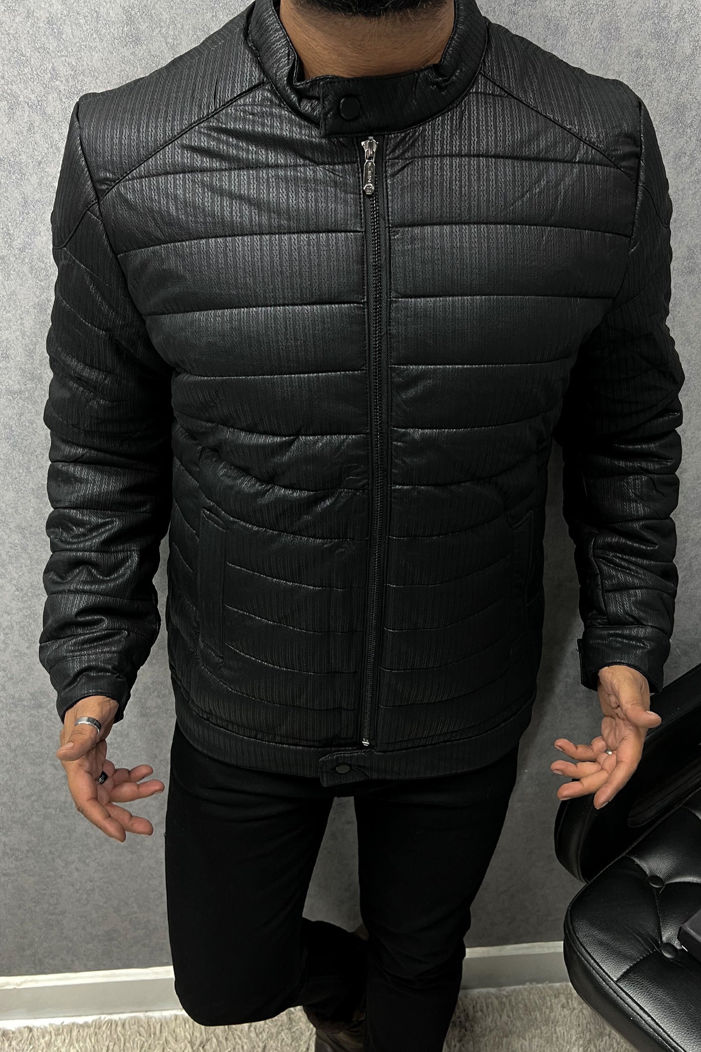 ジャケット・アウター AmeriVINTAGE LUSTER FAKE LEATHER JACKET USED LIKE SYNTHETIC LEATHER JACKET（ライダースジャケット