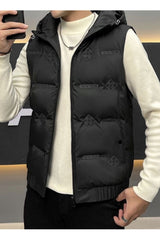 All Over Logo Imported Men's Gilet in Black