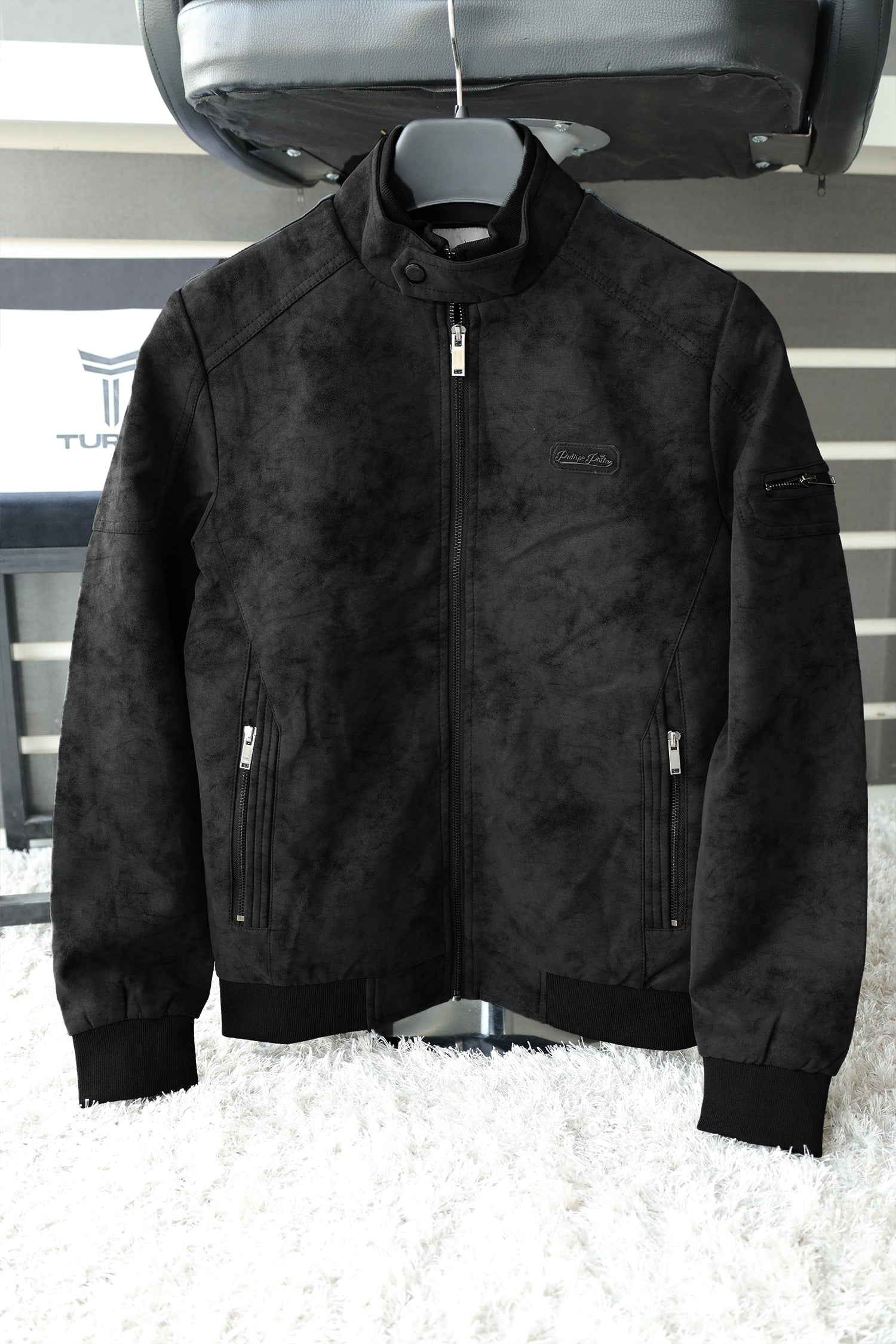 Arm Zipper Style Men's Imported Suede Leather Jacket