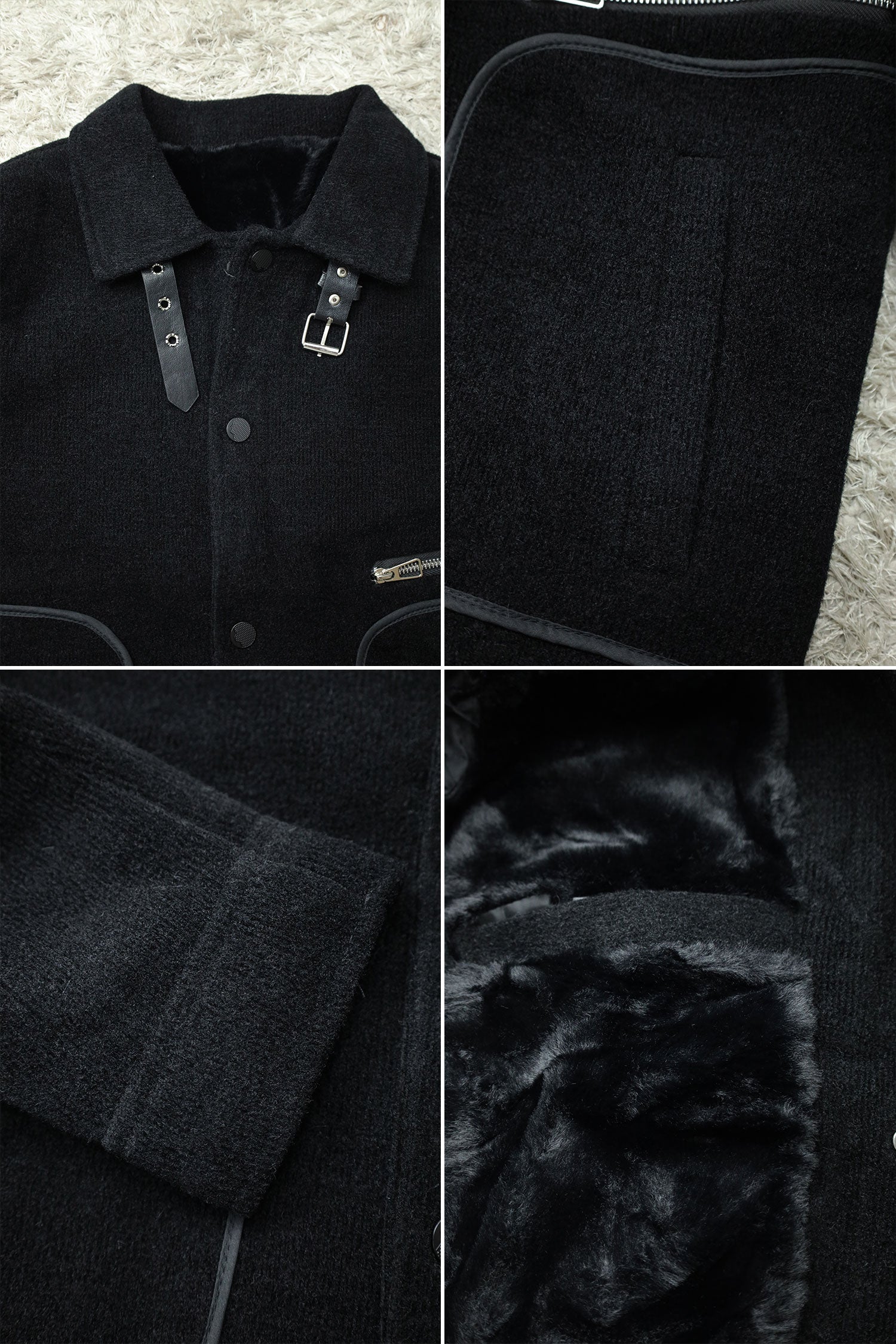 Buckle Collar Style Imported Men's Woolen Jacket