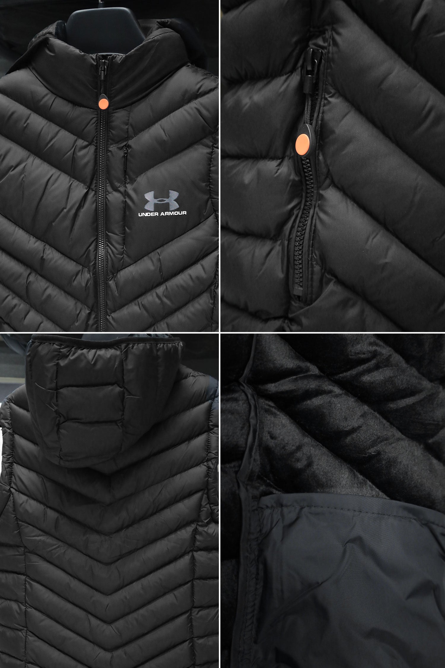 Undr Armr Cold Gear Quilted Detachable Hood Imported Men's Gilet