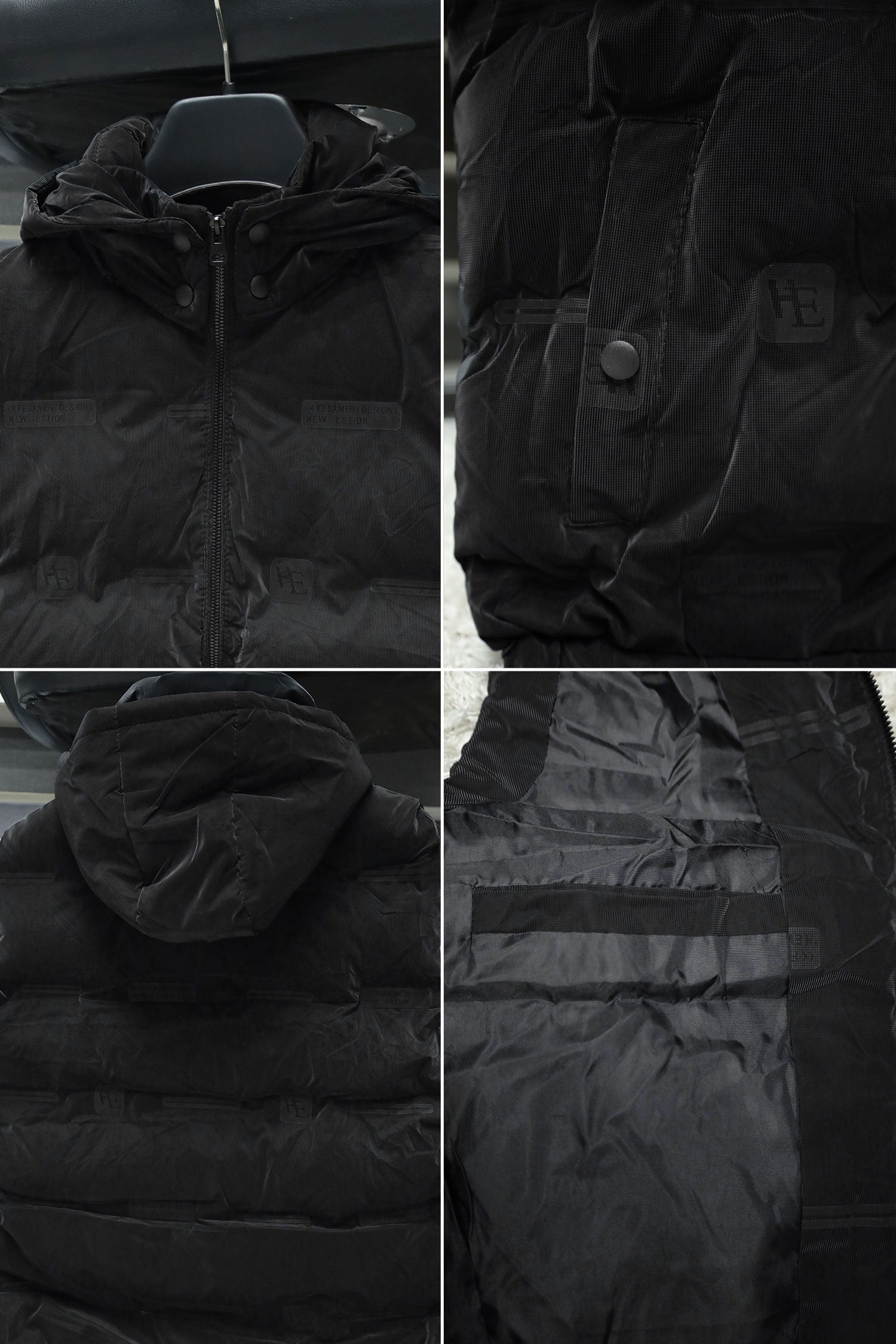 Logo Pattern Quilted Removable Hood Imported Men's Gilet