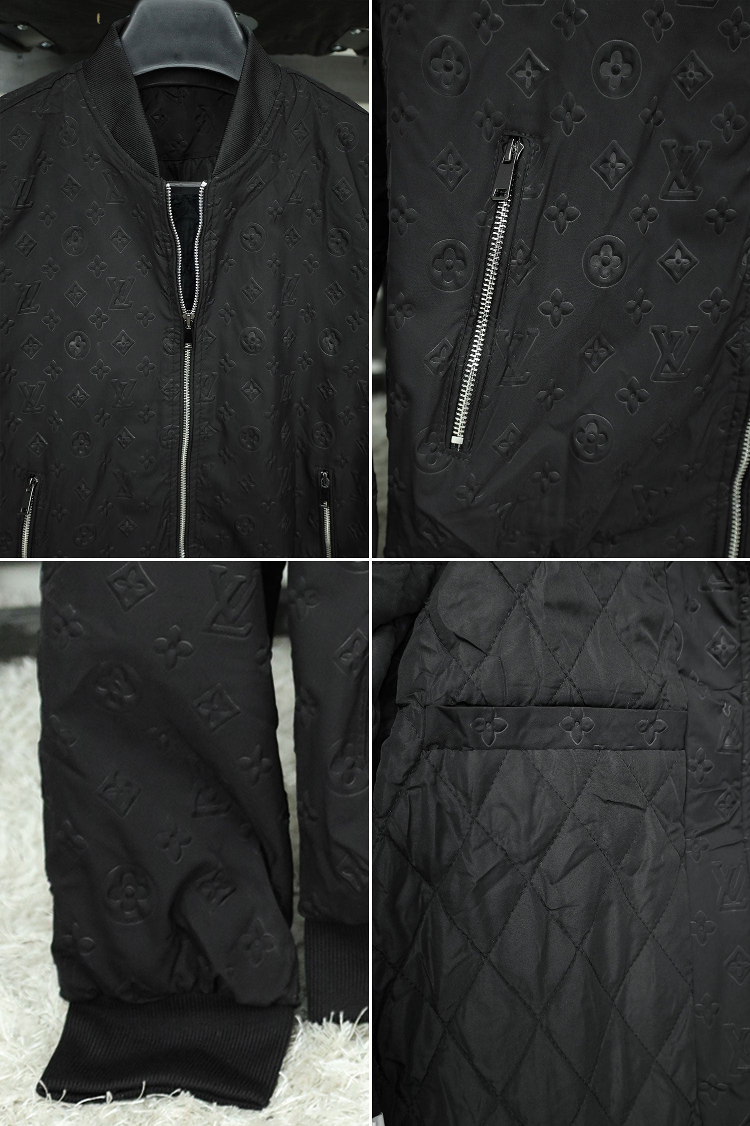 Luis Vten Embossed Logo Men's Imported Light Weight Jacket in Black