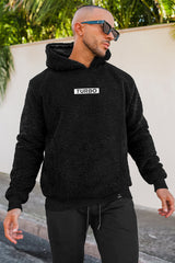 Turbo Cozy Imported Sherpa-Lined Hoodie In Black