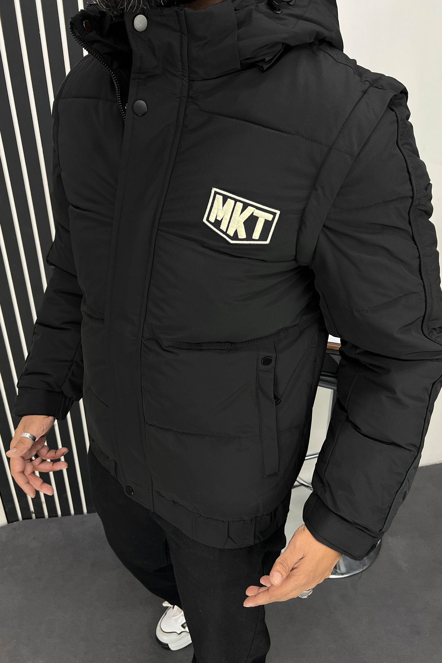 Mkt Removable Sleeves Imported Puffer Jacket