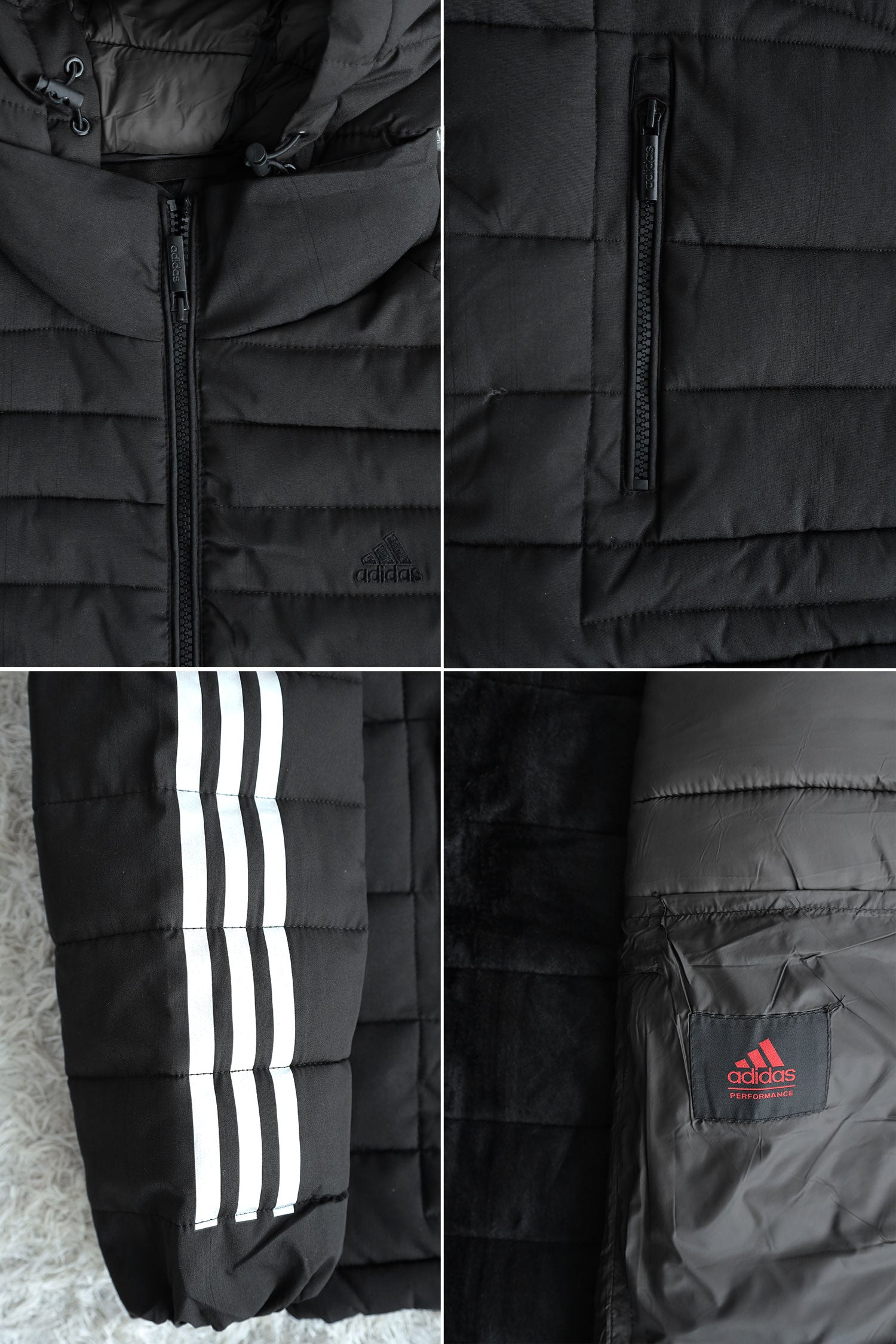 Adds Half Stripe Hooded Padded Imported Puffer Jacket