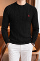 Polo Warm Cable Knit Lining Imported Men's Sweater