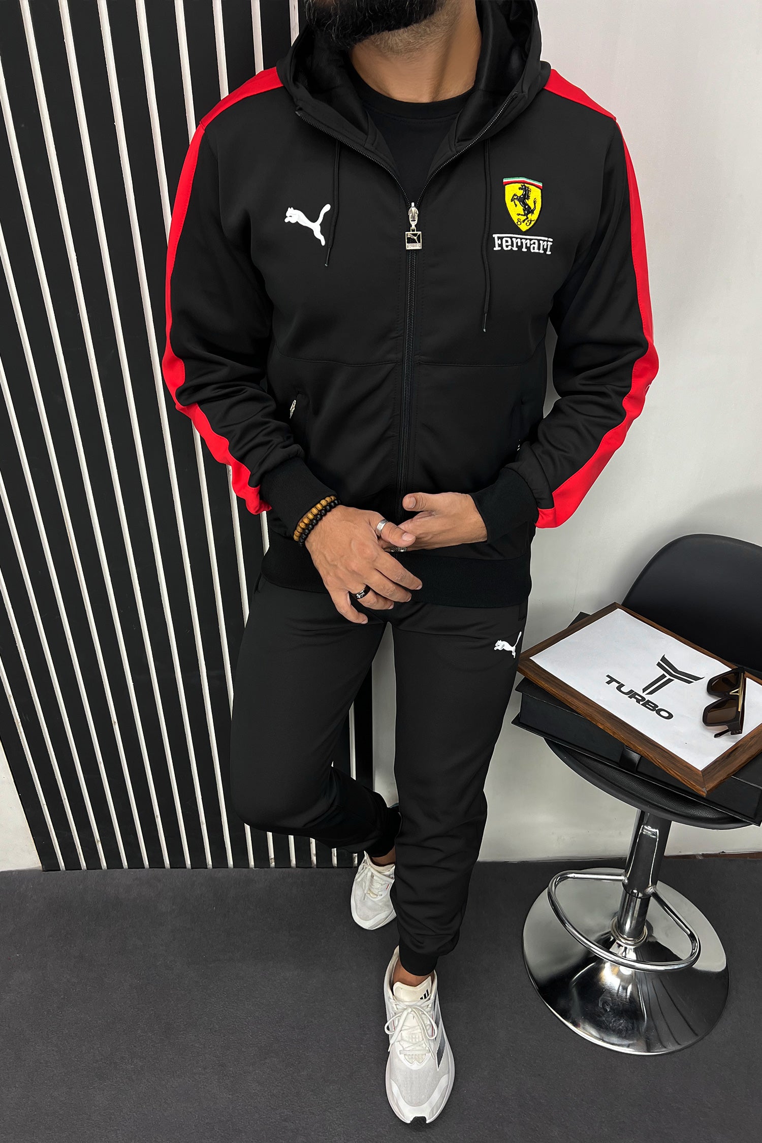 Ferrari x Pma Sportswear Men Zipper Tracksuit