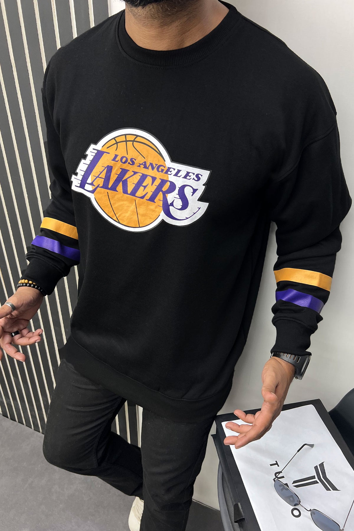 Lakrs Los Angles Printed Full Sleeves Men's Sweatshirt