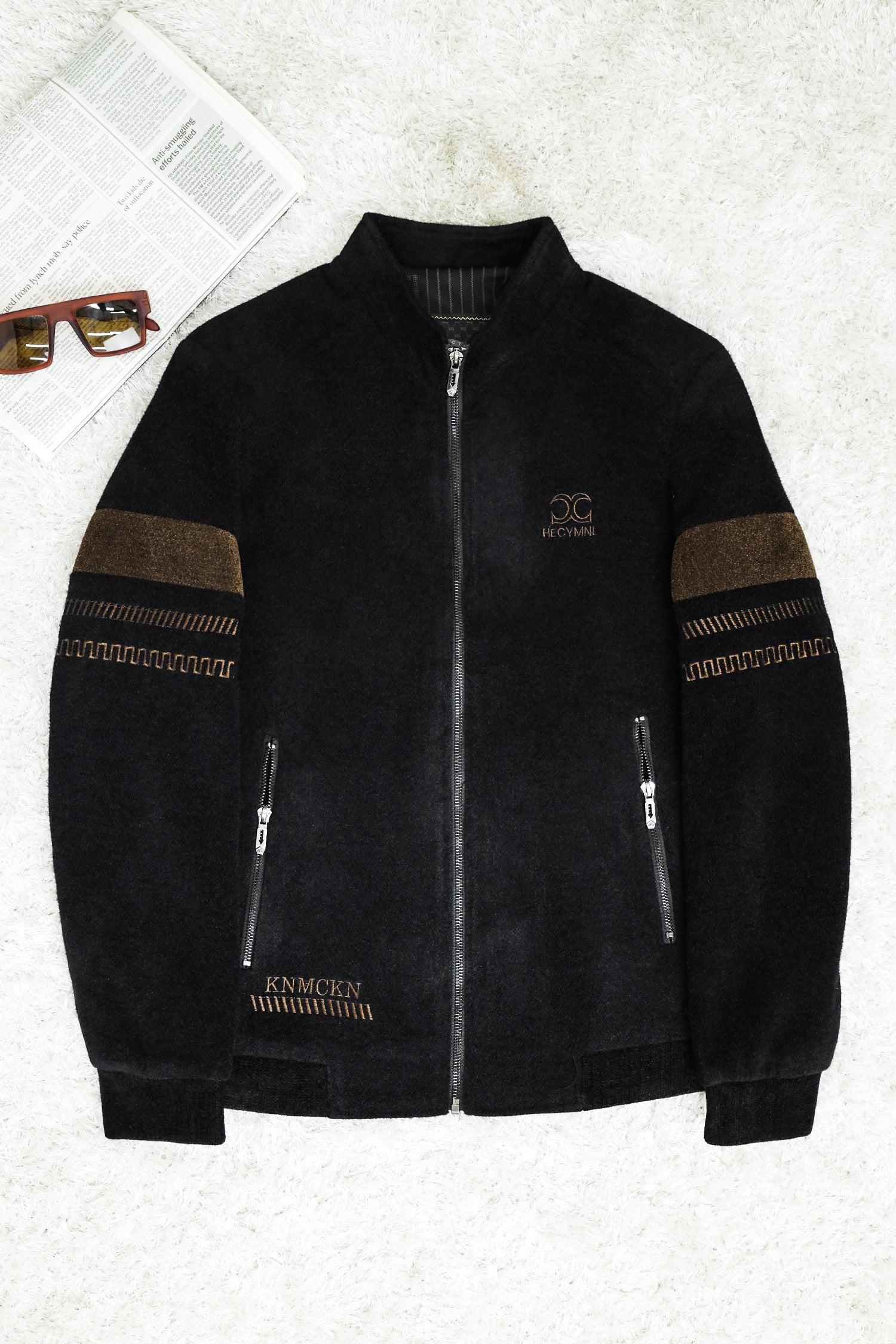 Splicing Imported Men's Woolen Jacket