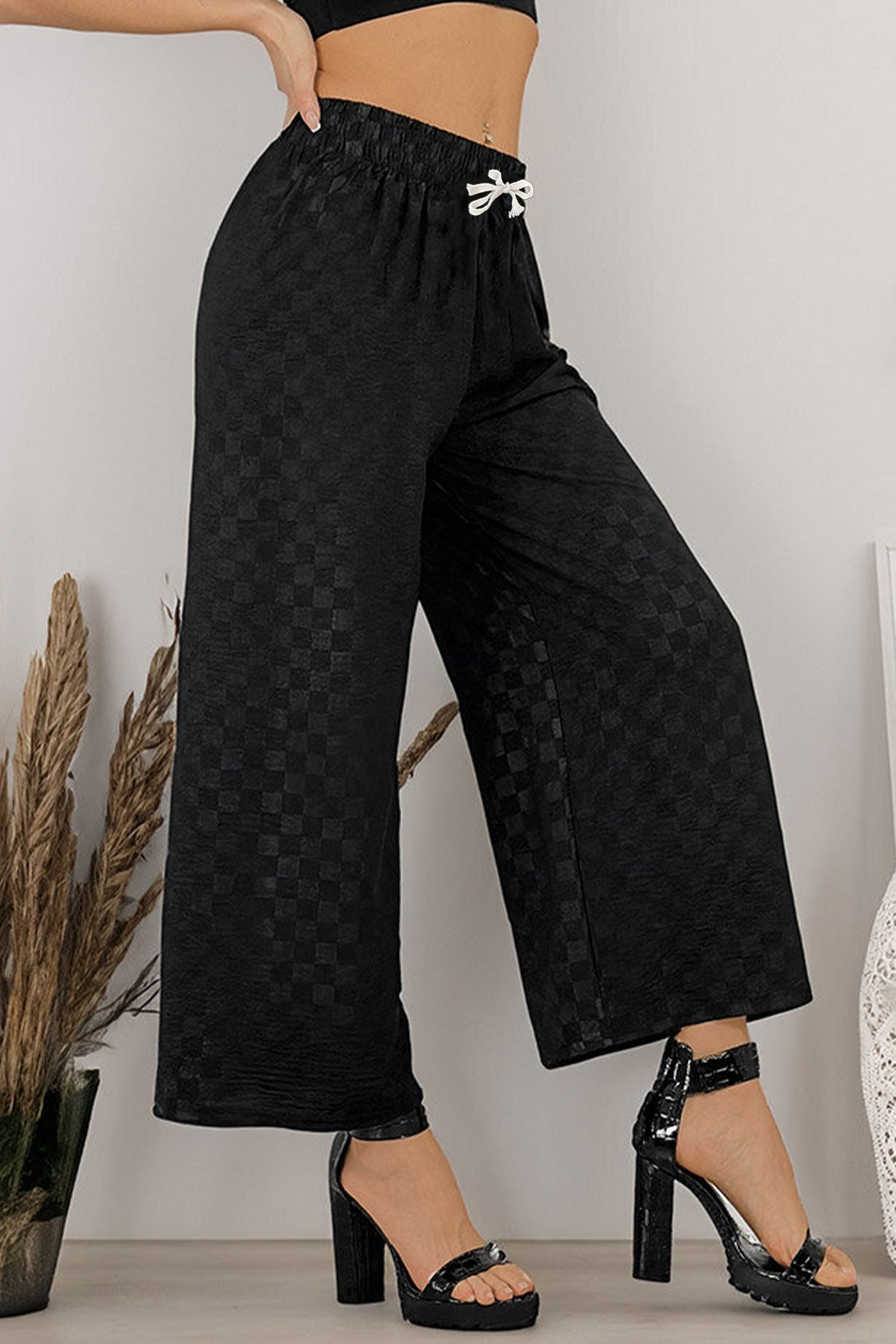 Just Vibe LV Texture Pattern Flapper Trouser - Women