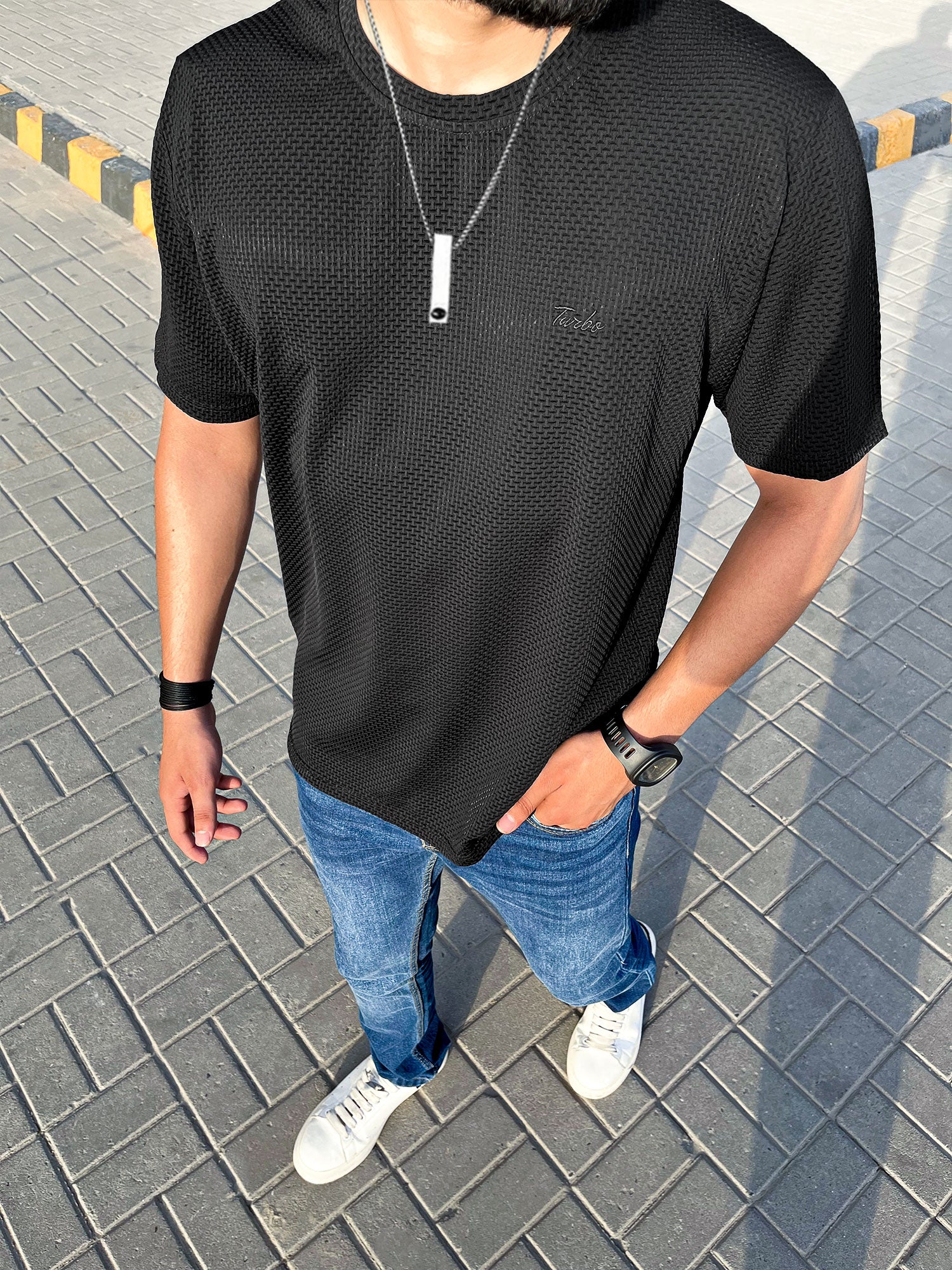 Self Texture Turbo Regular Fit T-Shirt