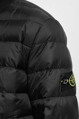 Stont Island Rib Collar Imported Puffer Jacket In Black