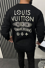 Luis Vten X Chrme Heart Collab Print Full Sleeves Men's Sweatshirt In Black