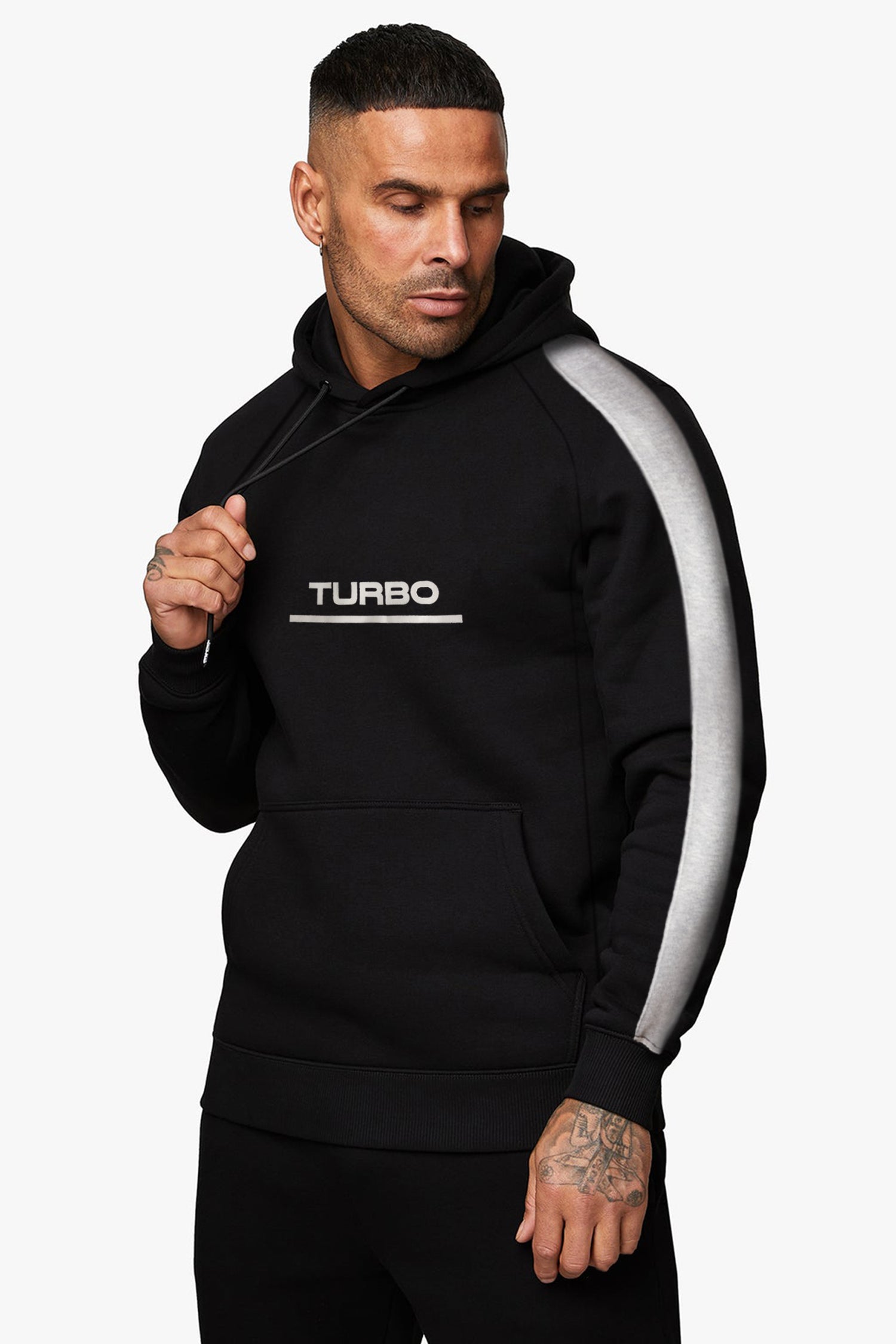 Turbo Panel Stripe Warm Fleece Hoodie