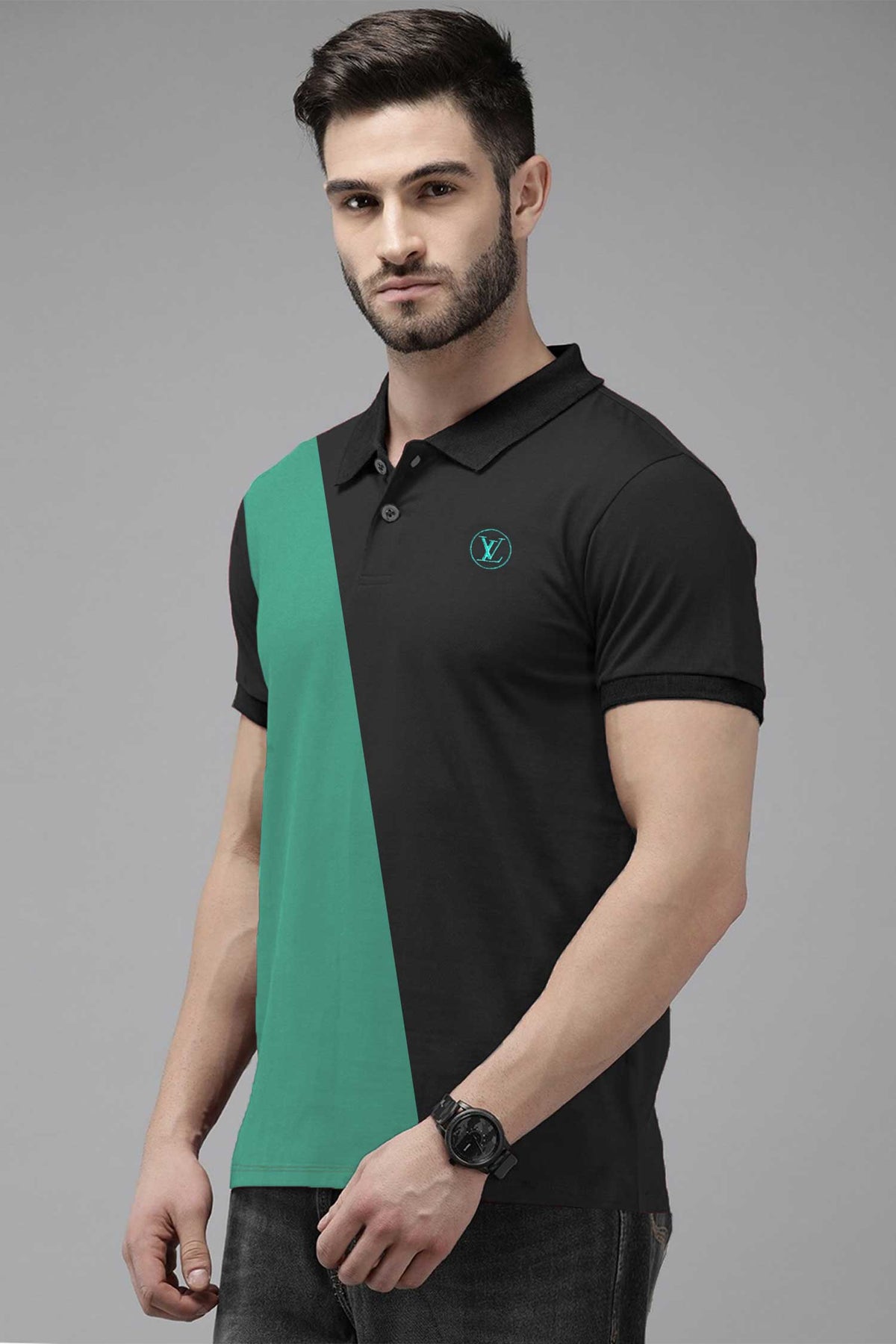 LV Apex Cross Panel Men's Polo Shirt