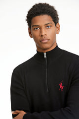 Rph Lren Polo Half Zip Style Imported Men's Sweatshirt In Black