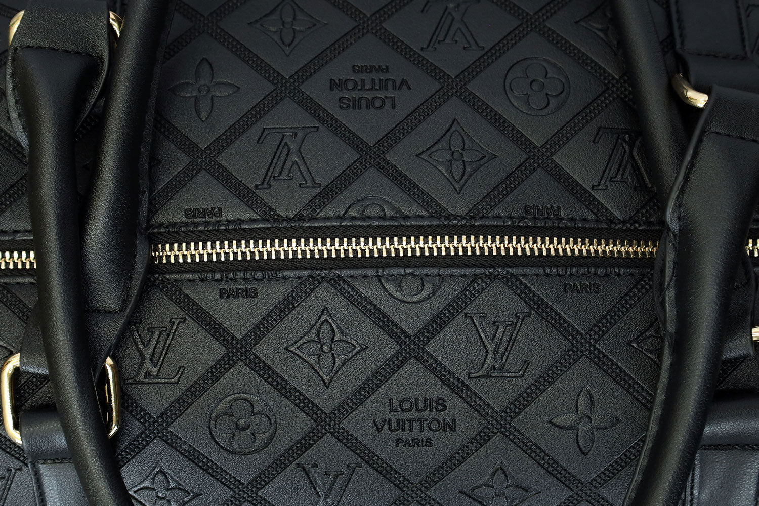 Luis Vten Imported Signature Embossed Travel bag in Black