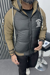 Go-Ahead Embriodered Logo Imported Puffer Jacket In Black