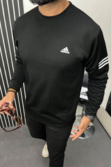 Adds Future Icon 3-Stripes Full Sleeves Sweatshirt In Black