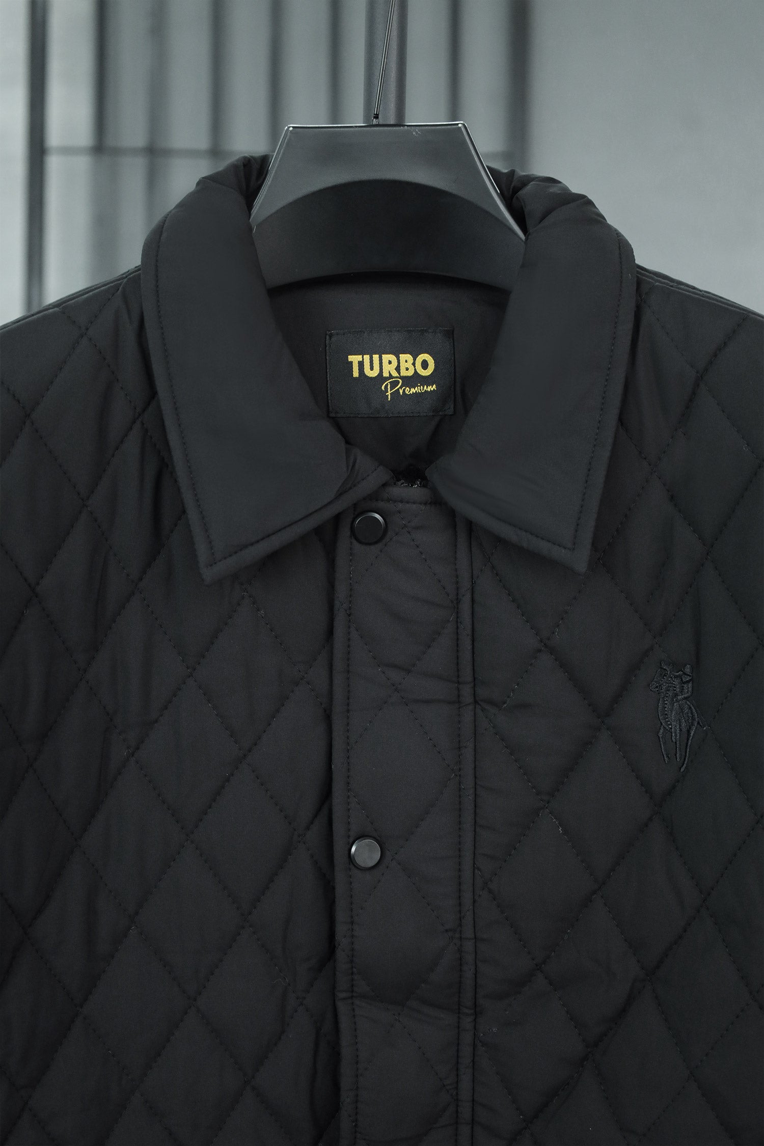 Turbo Thread Motive Quilted Puffer Jacket In Black – Turbo Brands Factory