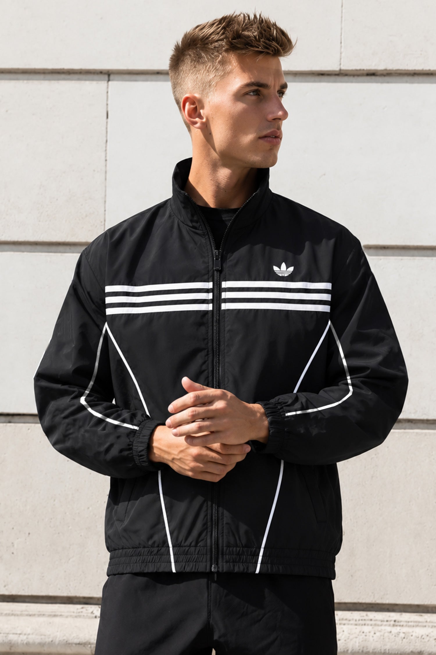 Adds Light-Weight Windbreaker Imp Men Sports Jacket In Black