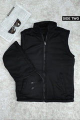 Quilted Pattern Double Side Imported Men's Gilet In Black