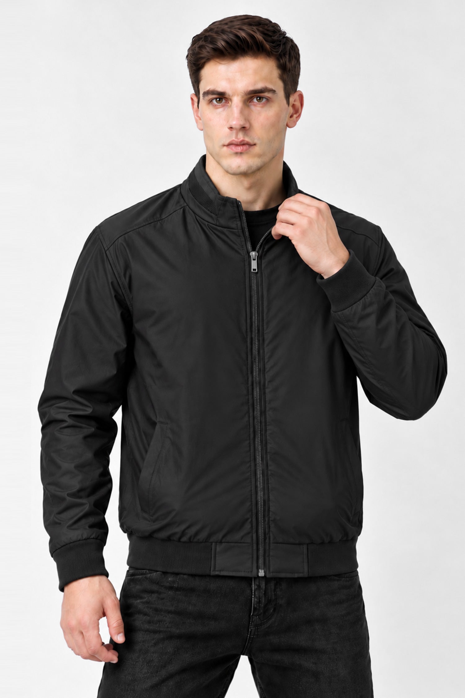 Turbo Transitional Fall Imported Leather Jacket In Black
