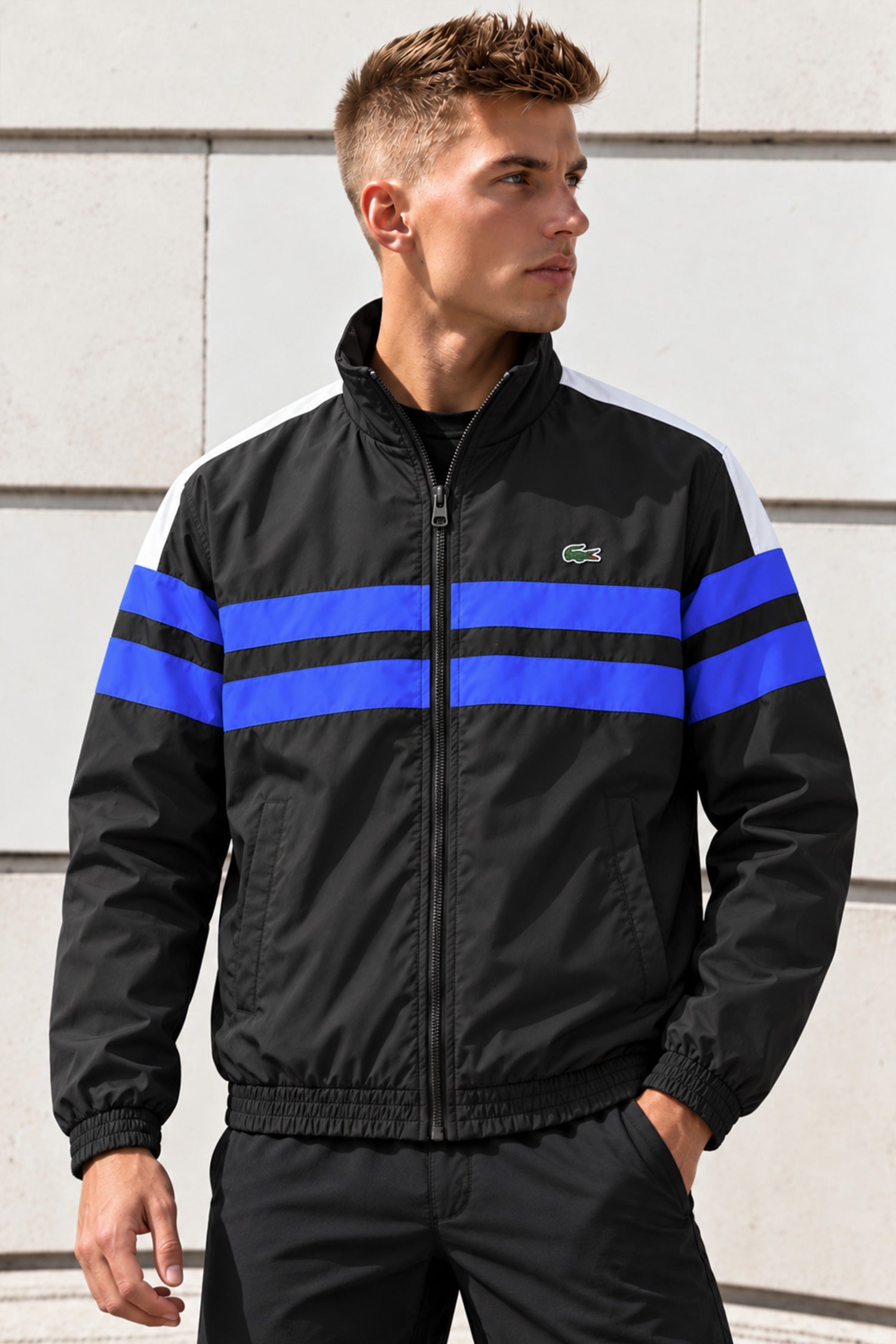 Lcste Athleisure Windbreaker Imp Men Sports Jacket In Black